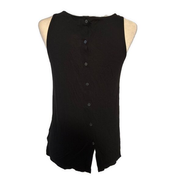 Old Navy Women’s Solid Black Round Neck 100% Rayon Tank Top Small - Picture 2 of 4